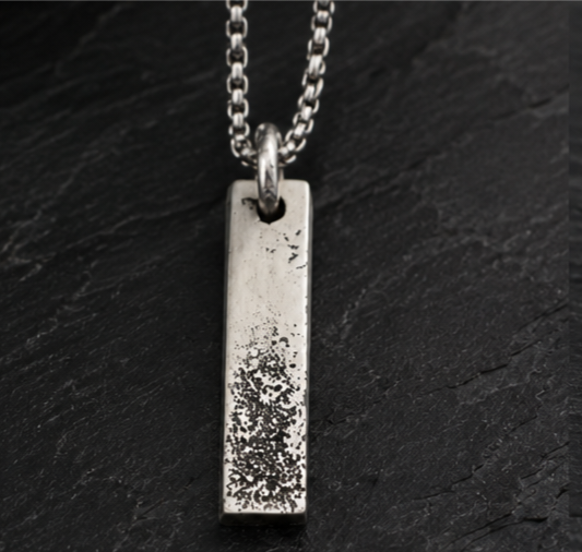 Oxidised Sterling Silver Bar Pendant