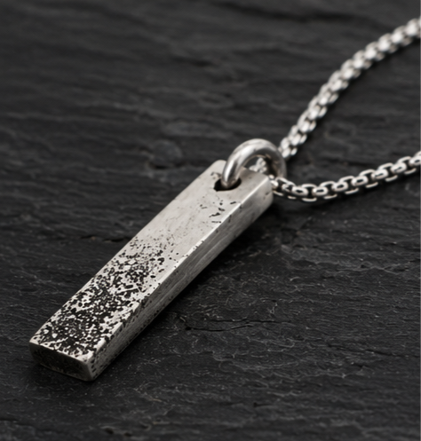 Oxidised Sterling Silver Bar Pendant