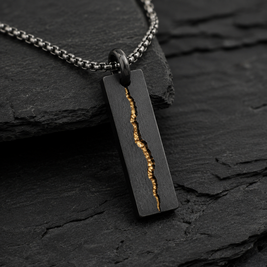 Rift Pendant
Handcrafted Oxidised Sterling Silver & 24K Gold Pendant